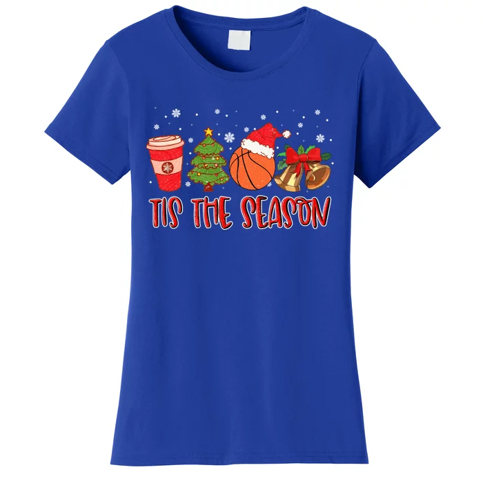 Tis The Season Great Gift Christmas Tree Basketball Cozy Coffee Funny Gift Women's T-Shirt