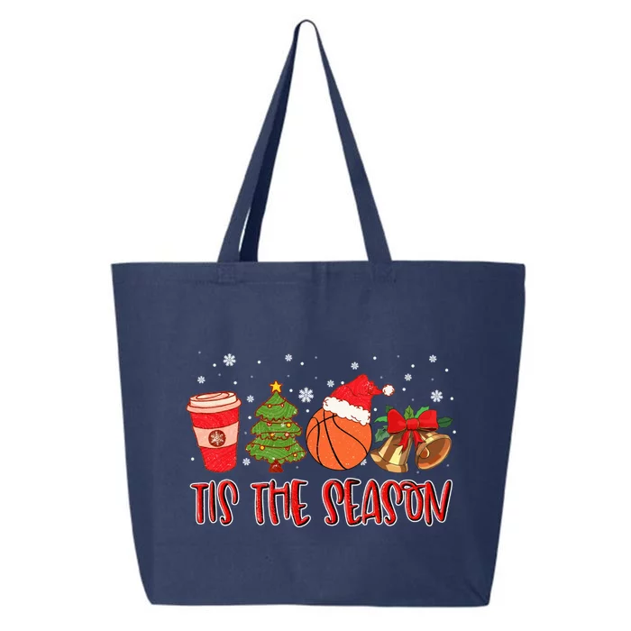 Tis The Season Great Gift Christmas Tree Basketball Cozy Coffee Funny Gift 25L Jumbo Tote