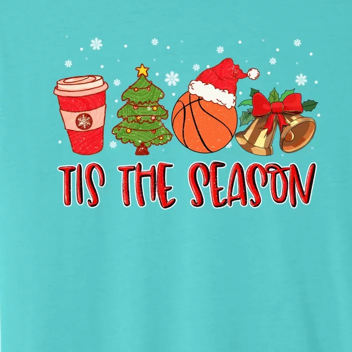 Tis The Season Great Gift Christmas Tree Basketball Cozy Coffee Funny Gift ChromaSoft Performance T-Shirt