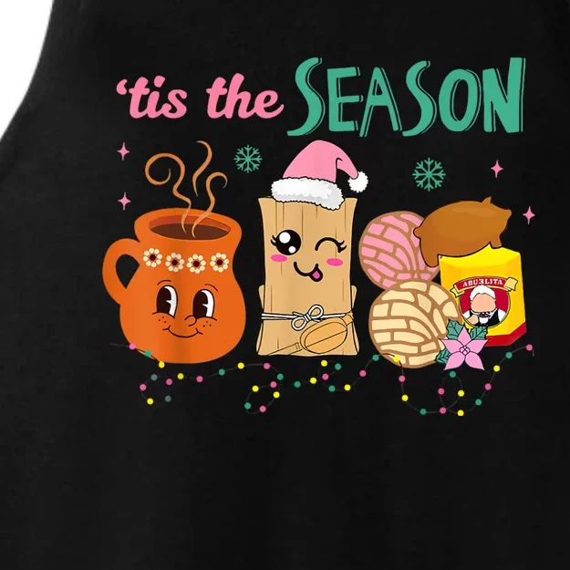 Tis The Season Concha Pan Dulce Tamales Mexican Christmas Ladies Tri-Blend Wicking Tank