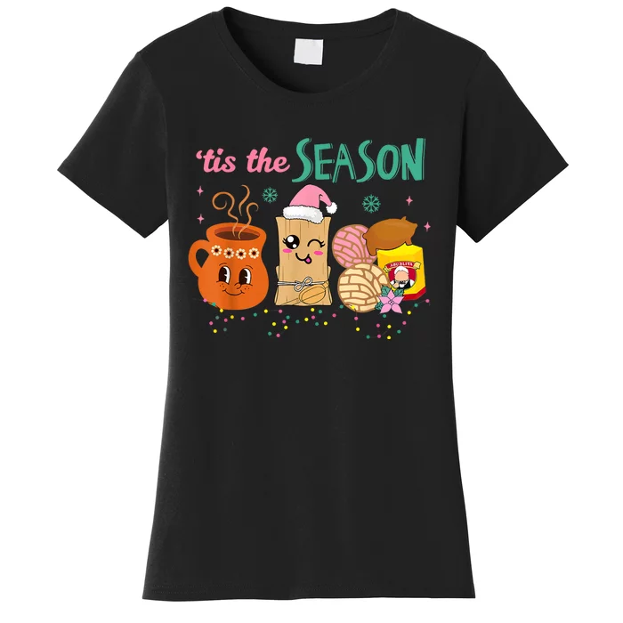 Tis The Season Concha Pan Dulce Tamales Mexican Christmas Women's T-Shirt