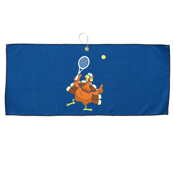 Turkey Tennis Sunset Retro Thanksgiving Sport Large Microfiber Waffle Golf Towel