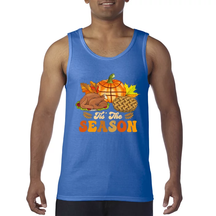 Tis The Season Pumpkin Basketball Turkey Vintage Groovy Gift Tank Top