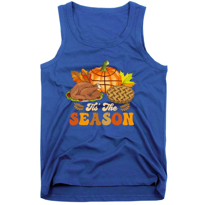 Tis The Season Pumpkin Basketball Turkey Vintage Groovy Gift Tank Top