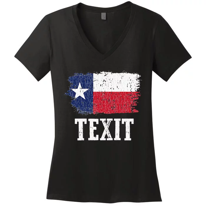 Texit Texas Secede Texan State Flag Texas State Pride Texit Women's V-Neck T-Shirt