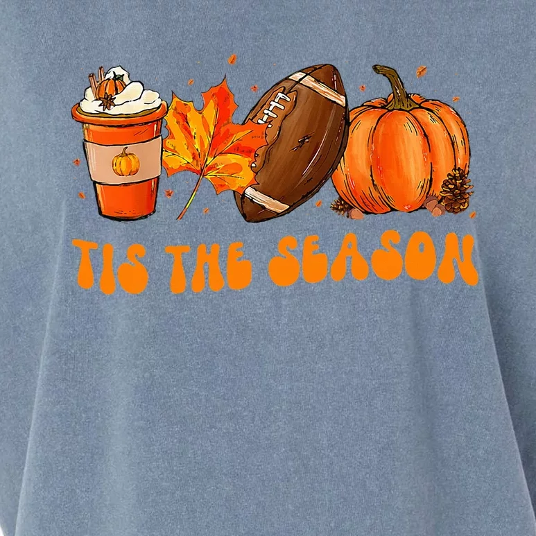 Tis The Season Football Fall Thanksgiving Garment-Dyed Women's Muscle Tee