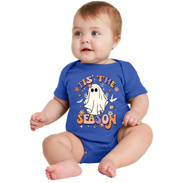 Tis' The Season Retro Halloween Party Funny Ghost Pumpkin Gift Baby Bodysuit