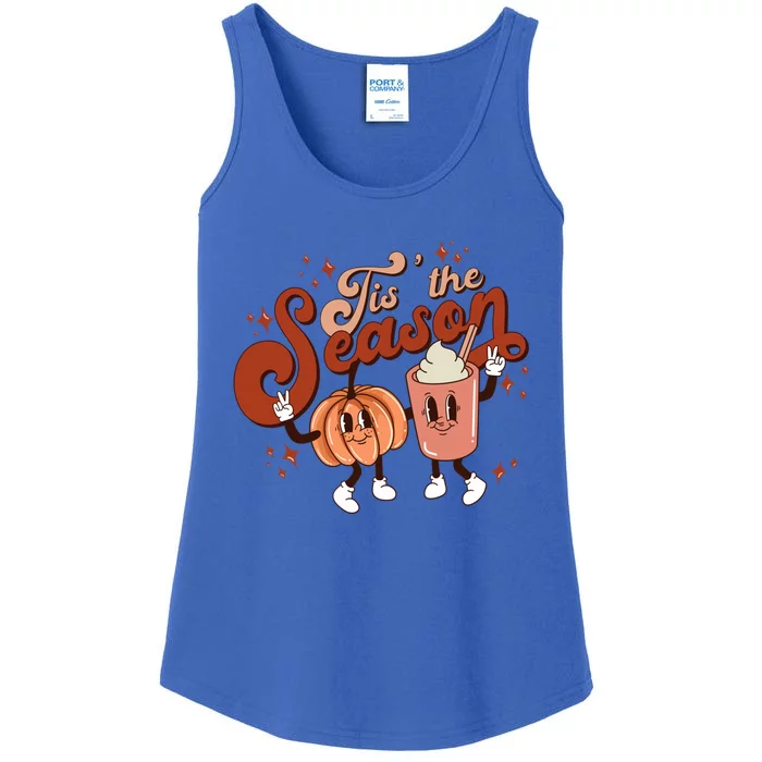 Tis The Season Pumpkin Boo 60s 70s Hippie Halloween Costume Gift Ladies Essential Tank