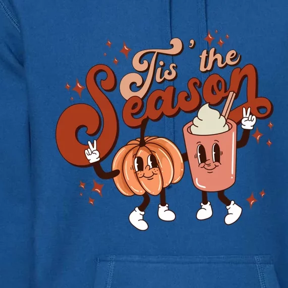 Tis The Season Pumpkin Boo 60s 70s Hippie Halloween Costume Gift Premium Hoodie