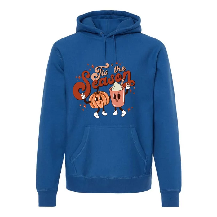 Tis The Season Pumpkin Boo 60s 70s Hippie Halloween Costume Gift Premium Hoodie