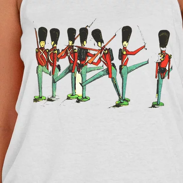 Toy Tin Soldiers Nutcracker Goofing Around Women's Knotted Racerback Tank