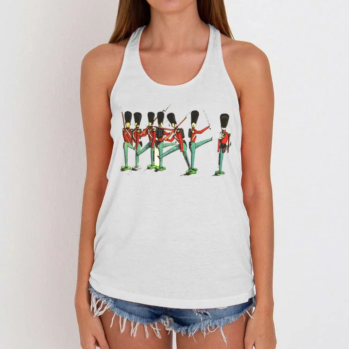 Toy Tin Soldiers Nutcracker Goofing Around Women's Knotted Racerback Tank