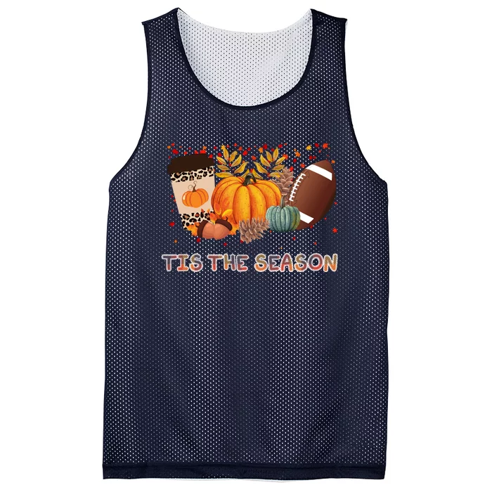 Tis The Season Fall Lover Cute Gift Mesh Reversible Basketball Jersey Tank