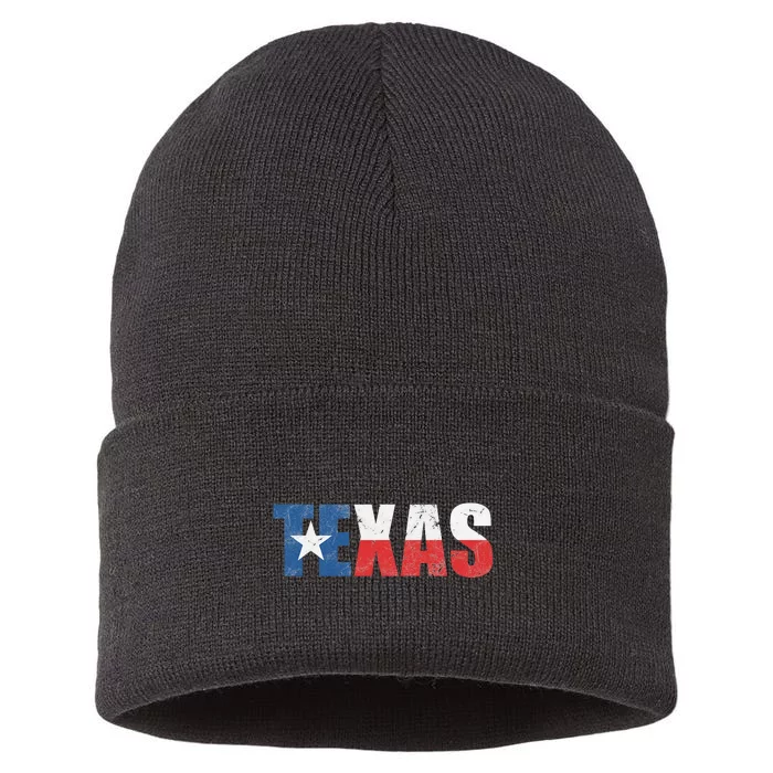 Texas Texas State Flag Vintage Texas Flag Texas State Sustainable Knit Beanie