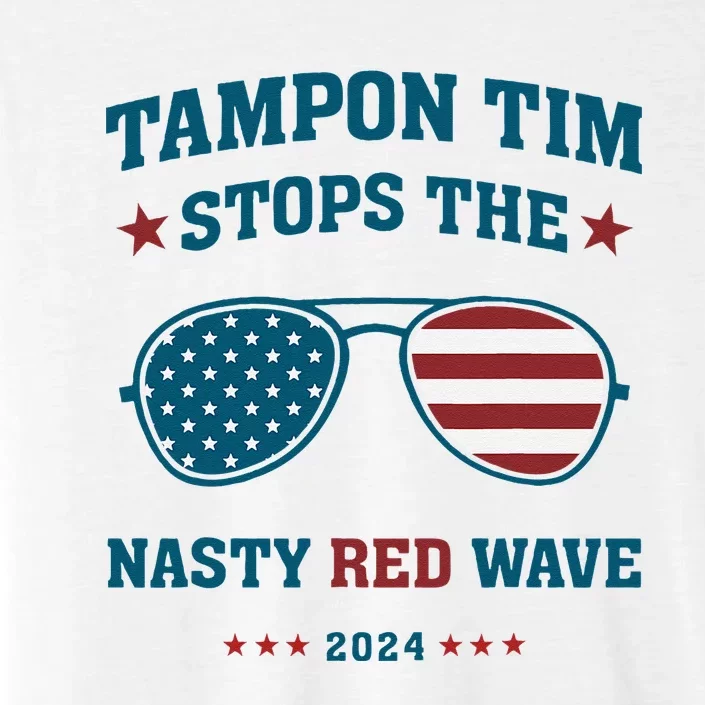 Tampon Tim Stop The Nasty Red Wave American Flag Sunglasses ChromaSoft Performance T-Shirt