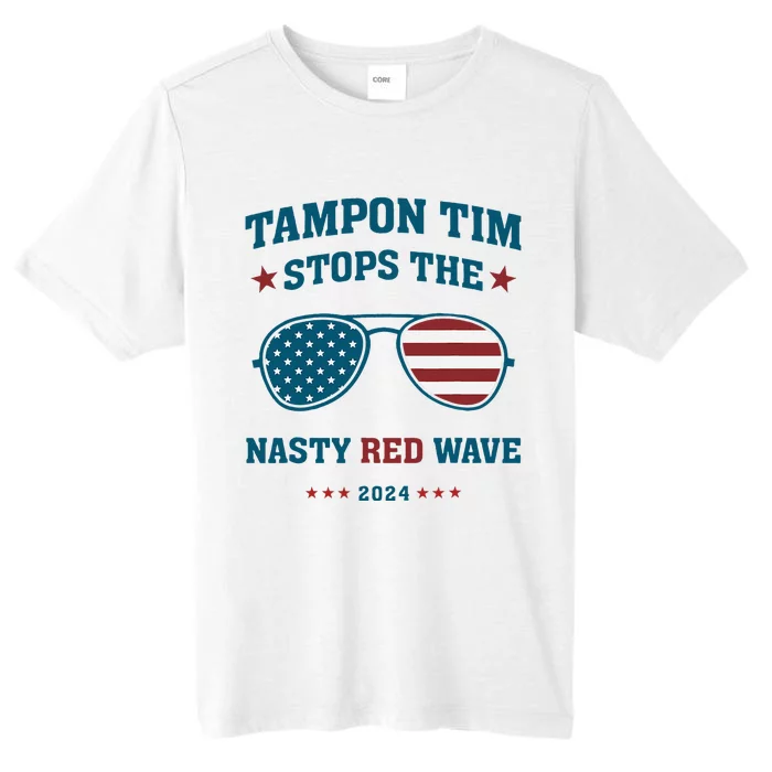 Tampon Tim Stop The Nasty Red Wave American Flag Sunglasses ChromaSoft Performance T-Shirt