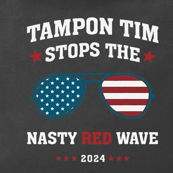 Tampon Tim Stop The Nasty Red Wave Sunglasses Harris Walz Zip Tote Bag