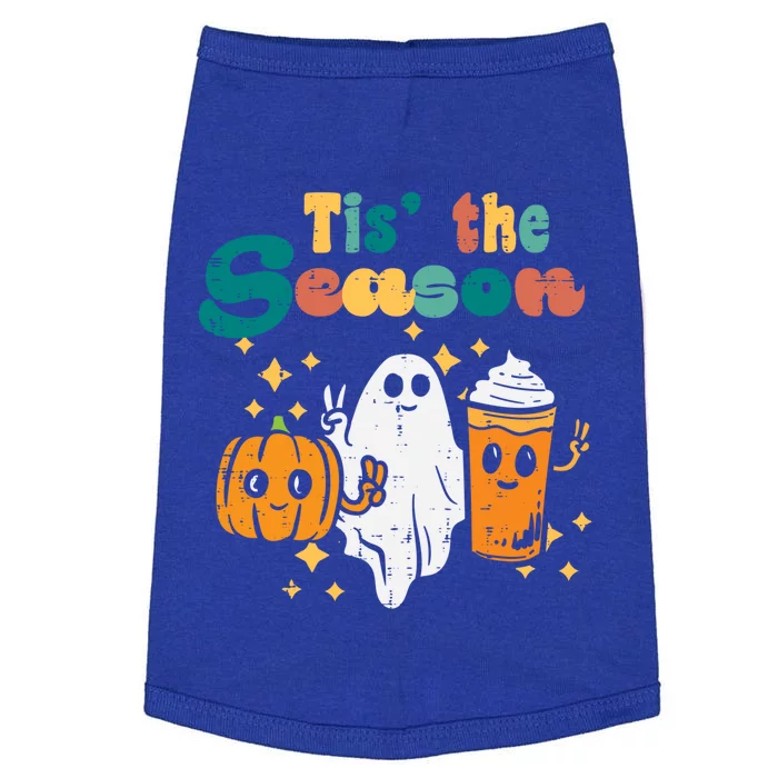 Tis The Season Pumpkin Ghost Latte Retro Halloween Fall Gift Doggie Tank