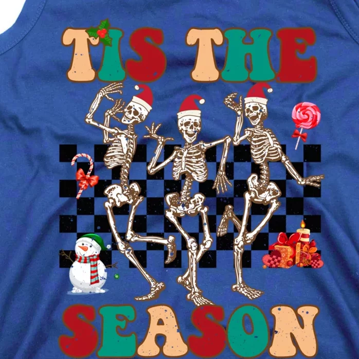 Tis The Season Funny Dancing Skeleton Christmas Retro Xmas Funny Gift Tank Top