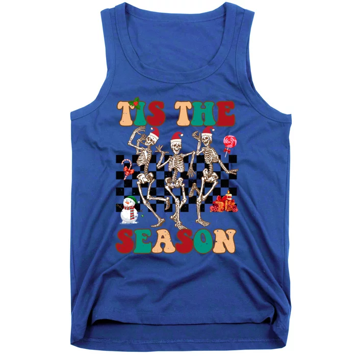 Tis The Season Funny Dancing Skeleton Christmas Retro Xmas Funny Gift Tank Top