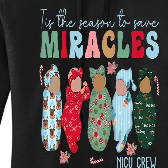 Tis The Season To Save Miracles NICU Crew Nurse Christmas Women's Pullover Hoodie