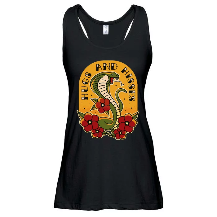 Traditional Tattoo Style Hugs And Hisses Cobra Ladies Essential Flowy Tank