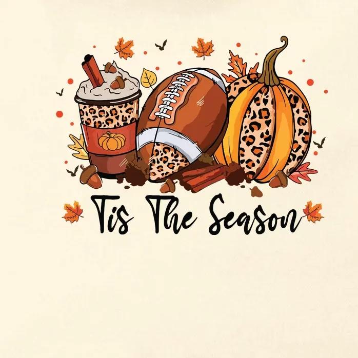 Tis The Season Pumpkin Spice Latte Halloween Football Coffee Zip Tote Bag