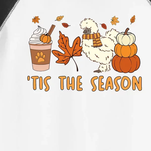 Tis The Season Silkie Chicken Mom Fall Autumn Pumpkin Coffee Toddler Fine Jersey T-Shirt