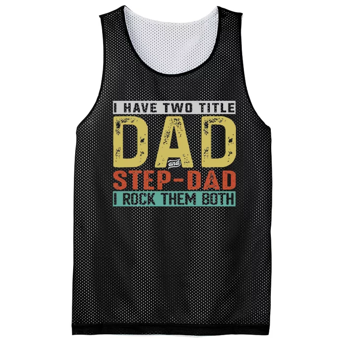 Two Titles Step Bonus Dad Fathers Day Birthday Mesh Reversible Basketball Jersey Tank