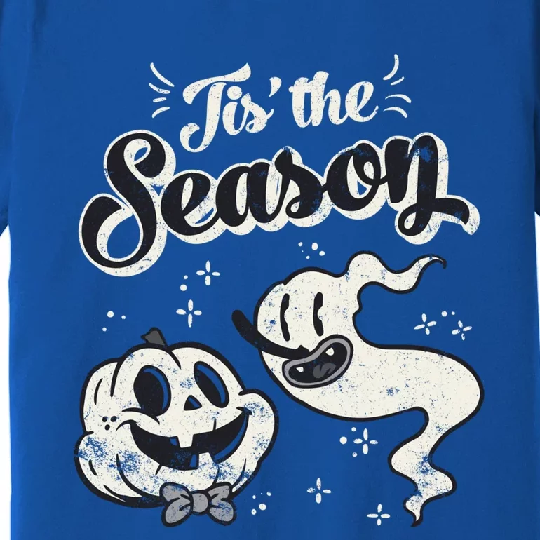 Tis' The Season Skeleton Ghost Retro Halloween Costume Party Gift Premium T-Shirt