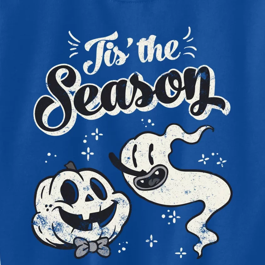 Tis' The Season Skeleton Ghost Retro Halloween Costume Party Gift Kids Sweatshirt