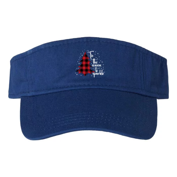 Tis The Season To Buffalo Plaid Christmas Tree Gift Valucap Bio-Washed Visor