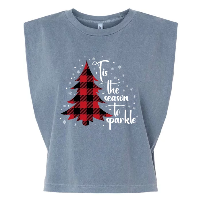 Tis The Season To Buffalo Plaid Christmas Tree Gift Garment-Dyed Women's Muscle Tee