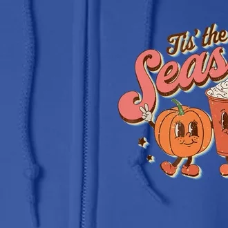 Tis The Season Pumpkin Retro Tee Spice Fall Autumn Halloween Meaningful Gift Full Zip Hoodie