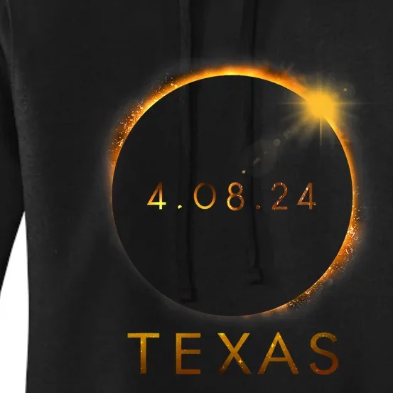 Texas Total Solar Eclipse April 8 2024 Texas Solar Eclipse Women's Pullover Hoodie