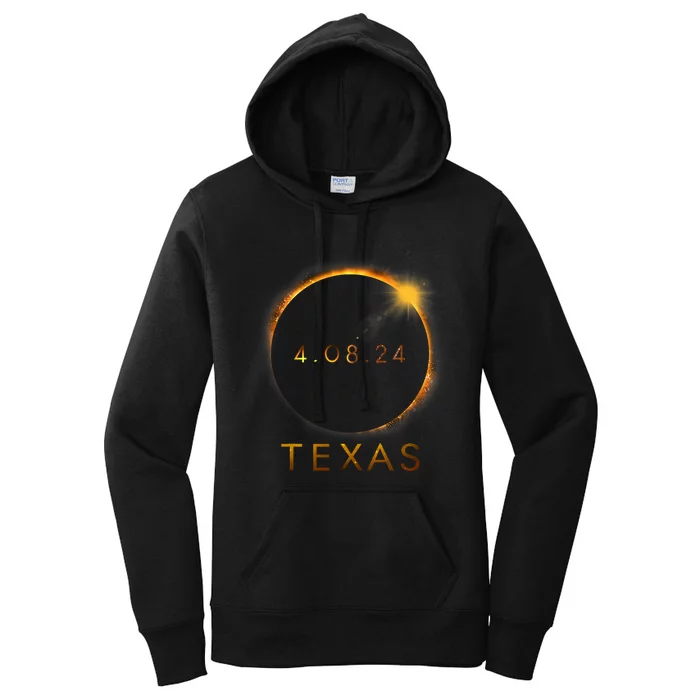 Texas Total Solar Eclipse April 8 2024 Texas Solar Eclipse Women's Pullover Hoodie