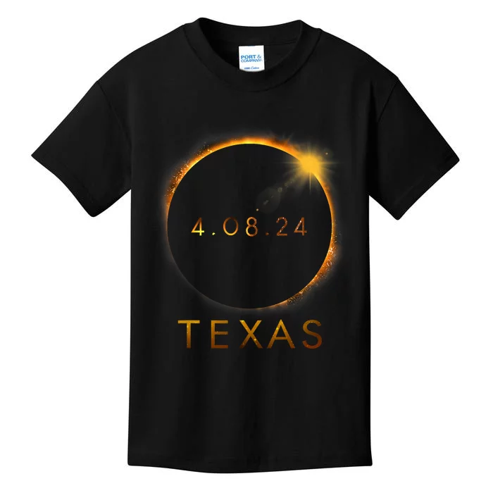 Texas Total Solar Eclipse April 8 2024 Texas Solar Eclipse Kids T-Shirt