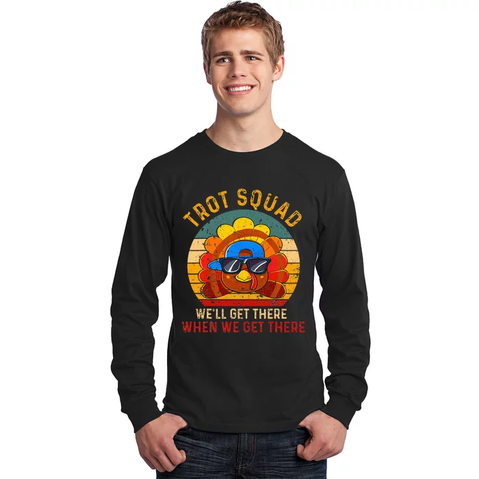 Turkey Trot Squad Funny Thanksgiving Running Long Sleeve Shirt