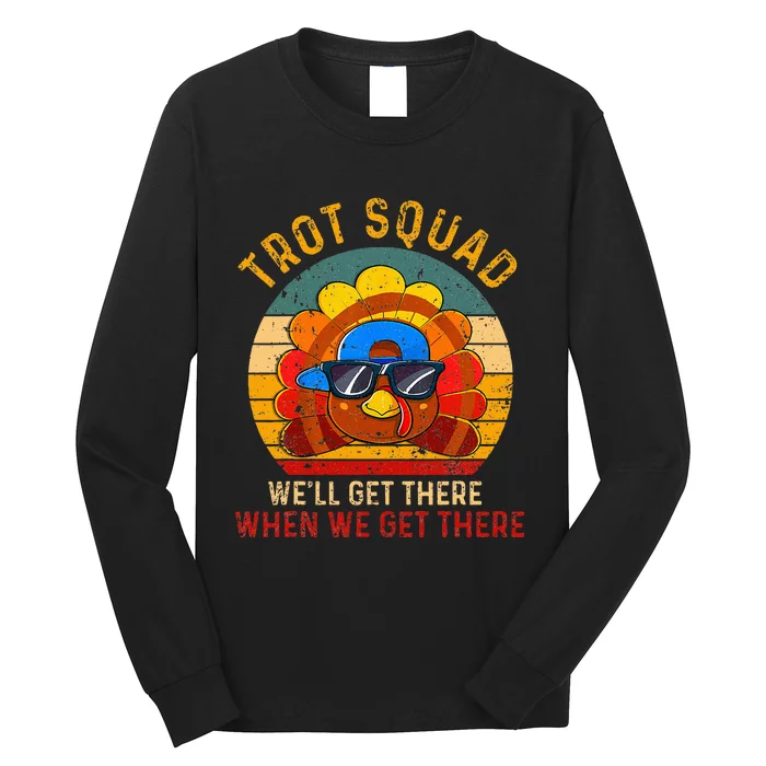 Turkey Trot Squad Funny Thanksgiving Running Long Sleeve Shirt