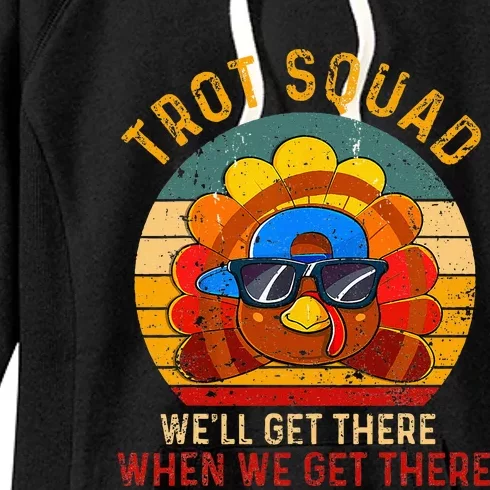 Turkey Trot Squad Funny Thanksgiving Running Women's Fleece Hoodie