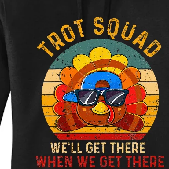 Turkey Trot Squad Funny Thanksgiving Running Women's Pullover Hoodie