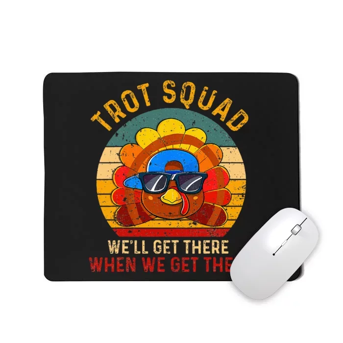 Turkey Trot Squad Funny Thanksgiving Running Mousepad