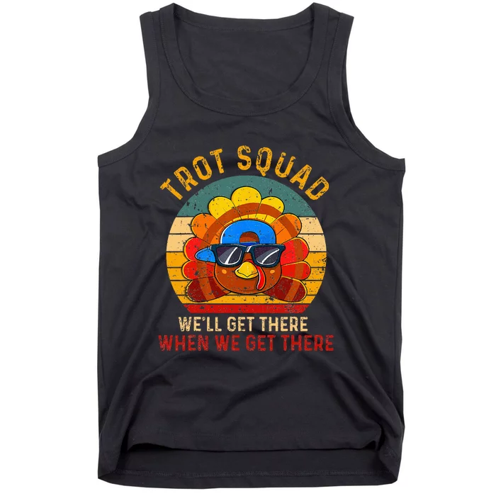 Turkey Trot Squad Funny Thanksgiving Running Tank Top