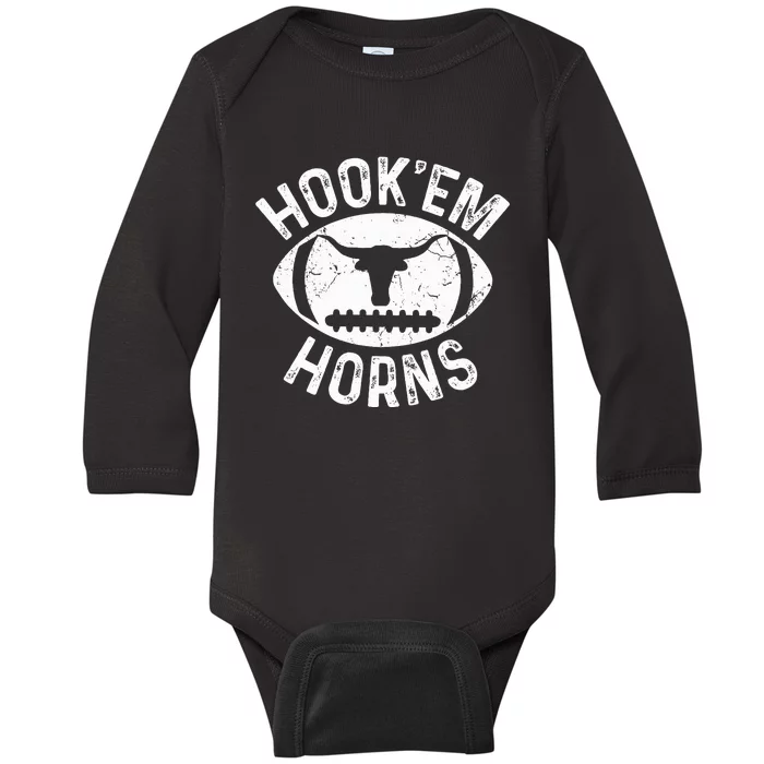 Texas Texan State Of Texas Orange Baby Long Sleeve Bodysuit