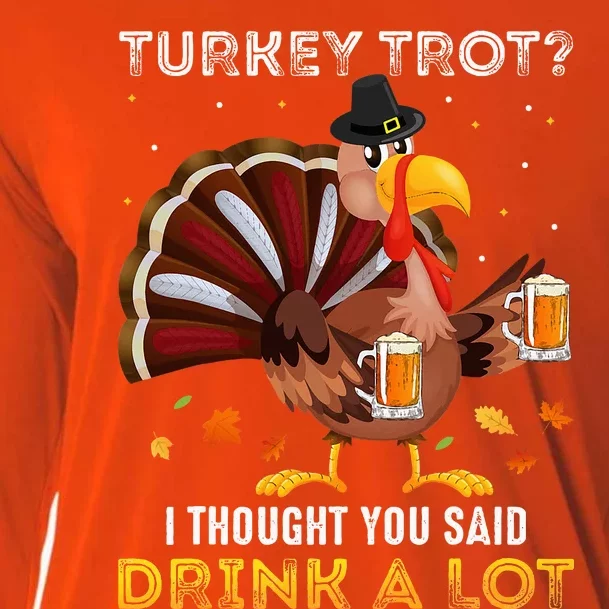 Turkey Trot Squad Running Drinking Thanksgiving Cooling Performance Long Sleeve Crew