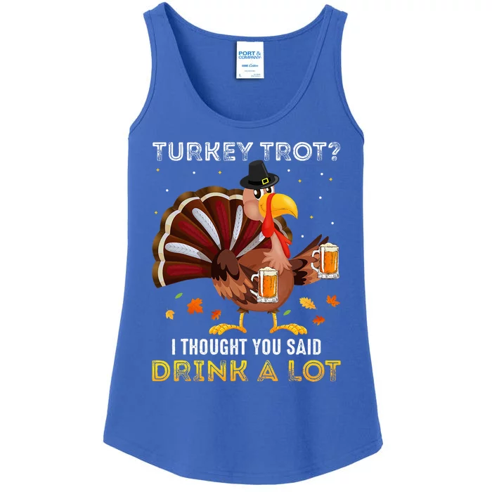 Turkey Trot Squad Running Drinking Thanksgiving Ladies Essential Tank