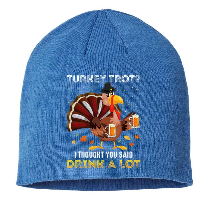 Turkey Trot Squad Running Drinking Thanksgiving 8 1/2in Sustainable Knit Beanie