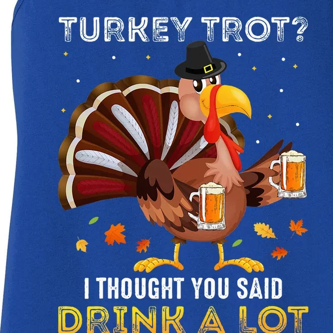 Turkey Trot Squad Running Drinking Thanksgiving Women's Racerback Tank