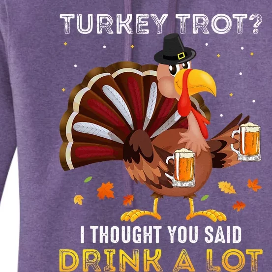 Turkey Trot Squad Running Drinking Thanksgiving Women's Pullover Hoodie