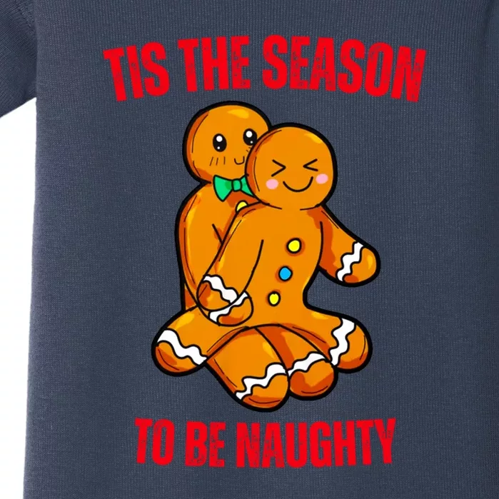 Tis The Season To Be Naughty Gingerbread Couple Christmas Baby Bodysuit